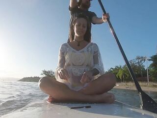 Wicked brunette hair masturbating and screwing on the sup board - Ana Rothbard