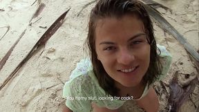 COUPLE HOLIDAY VIDEO #6 - Pissing and BJ in the Rainforest - authentic couple