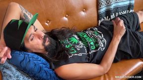 Stoner Daddy Maxx Gushes Huge Couch Cumshot Destroyed