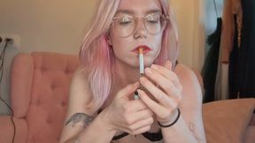 Smoking in lingerie