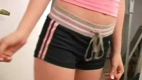 Slutty Jenni Lynn teases and jerks off a hard cock