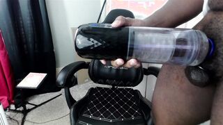 Throne intercourse plaything used on monstrous big black cock