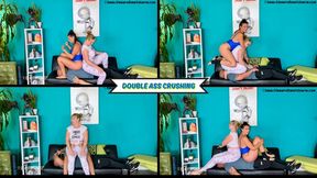 I'll Take a Double Double - Dez Desire and Goddess Rapture Squash and Smother Their Slave - Butt Drops, Chest & Stomach Sitting, Face Sitting, and Trampling Flatten Him Out - UltraHD (WMV)