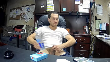At work, smelling my smelly feet and jerking/measuring my dick