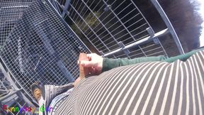 I'm Edit on My Foreskin Cock Outside on a Very Public Observation Tower by a River.