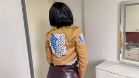 Mikasa Cosplay BJ - Dirty Talk &amp; Cum on Tongue