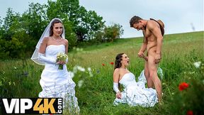 BRIDE4K  Escaped fianc&#x00E9; to chase a stranger shepherd outdoors