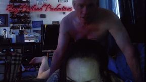 Zoey Portland takes on her stepbrother's massive dick while watching lesbian porn