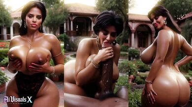 AI Generated - Latina Milf & BBC - Titfuck & Blowjob - 3D Animated Porn