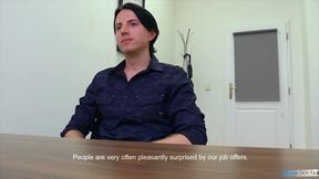 DIRTY SCOUT 197 - Dark Long Haired Straight Guy Exchanges His Ass For A Job