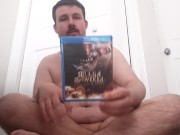 Naked guy talking about blu-ray collection