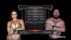 Hot MILF Bella Rossi humiliates Thor Johnson in sex fight