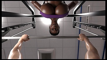 MILF Breeder [ FUTA NTR Hentai Game ] Ep.7 fucking my ebony boss at the gym to get a promotion !