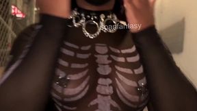 sheer skeleton jumpsuit