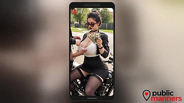 I picked up a handsome guy with a big cock, a couple hundred dollars, a blowjob and he fucked me hard on my bike! [AI]