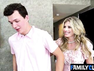 God-Fearing Stepmom Makes Stepdaughter Deflower Her Stepson in a Sacred Family 3some