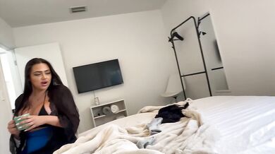Big Ass Latina Stepmom Drips Loads on Huge Dick While Shares the Bed