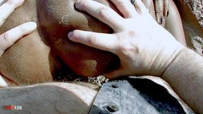 fucking at the beach with a spectacular young black woman with an oiled body: nancy love