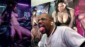 transgender dragon waifu at a bar with her hard girl cock out, ai generated