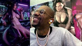 transgender dragon waifu at a bar with her hard girl cock out, ai generated