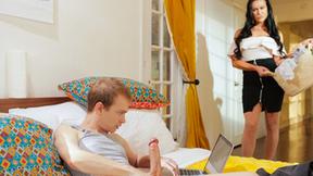 ”Titty stepmum walk in on fapping stepson”