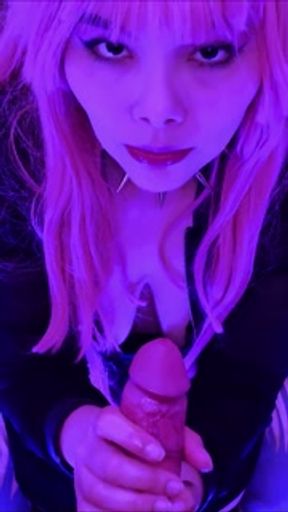POV - Goth girl Blowing at the Party