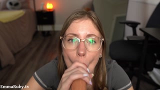 ASMR Sloppy Blowjob * Your College Roommate Shows You ALL Her Tattoos * Emma Ruby