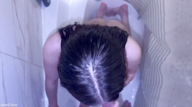 First Shower Sex With Stepsister Ends With Face Gushing And Big Natural Boobs POV