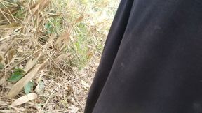 While walking around the field, he started punching loudly