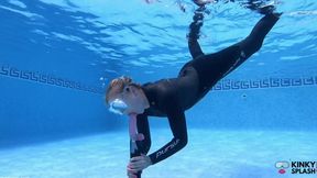Underwater Blowjob Challenge - Gagging on My Sinking Dildo