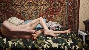 Sasha Earth gay anal long deep dildo amateur homemade
