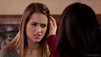 Two lesbian sex in front of milf