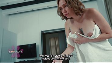 Step mom tests step daughter's limits in steamy lesbian action