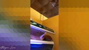 Changing at the tanning bed