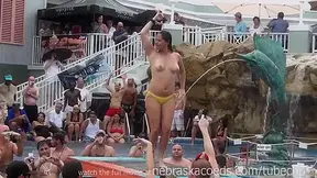 this tropical resort pool party is just warming up