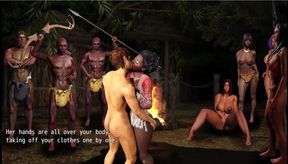 Struggle with Sins Nyra (tribal Stepmother) Fucks Infront of Her Tribe by Her Husband