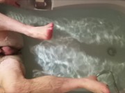 Virgin ass bath anal play - solo str8 guy still learning with butt plug