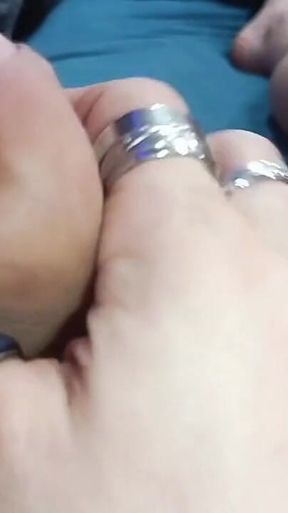 Jerking off a Cock From My Red-nailed Doll