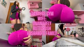 Giantess Latina Gym Wife unawarely buttcrush husband's family
