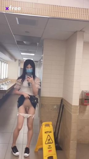 Ladybooy Masturbating in the Ladies Room