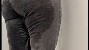 PAWG Wetting in Tight Black Pants