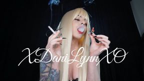 Smoking Giantess Swallows Tiny Man