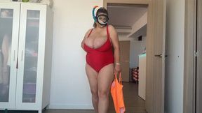 Dominant Scuba Step-Mommy gives you JOI