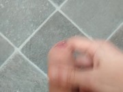 Uncut British Teen Huge Cum On The Bathroom Floor