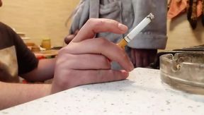 Cigarette his dick and sperm