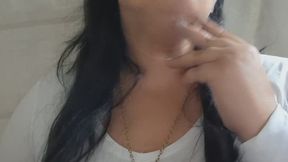 Smoking My Cigarette in a White Blouse.
