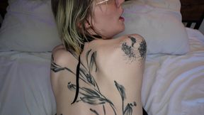 petite trans hottie claire gemini takes huge cock in pov
