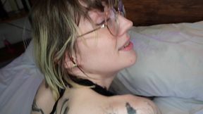 petite trans hottie claire gemini takes huge cock in pov