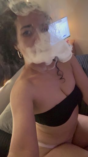 Sexy Latina Smoking