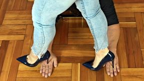 Blue Stiletto Domination: Trampling My Slave's Palm Under Heel - HARD (fhd)